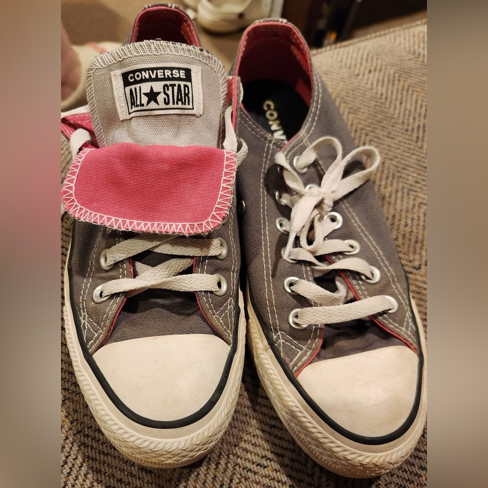 Converse Shoes - Gray and Pink